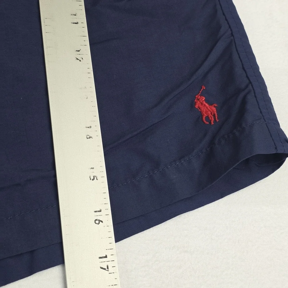Polo Ralph Lauren Men's XL Navy Red Swim Trunks Mesh Lined Drawstring Pony